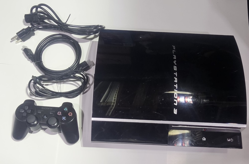 Sony PlayStation 3 PS3 Fat CECHL01 Console W/ Cords + Games Restored In & Out