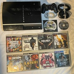 Sony PlayStation 3 80GB Console Bundle – Controller, Cords + 10 Games