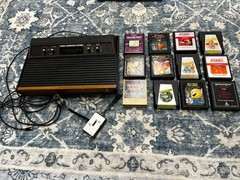 Vintage Atari CX- 2600 Video Game Console Lot With Games 12 games