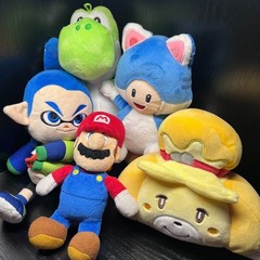 Nintendo Plush Lot Mario Yoshi Cat Toad Splatoon Inkling Animal Crossing