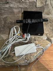 Nintendo Wii Console COMBO Black RVL-101 (USA) Controller Bar Adapter Cables