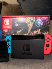 Nintendo Switch 32GB Gray Console with Neon Red and Neon Blue Joy-Con