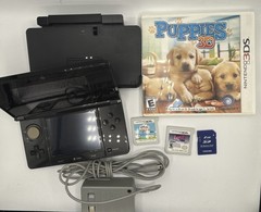 Nintendo 3DS Console Bundle Black Gray: Charger, Dock, SD Card, 3 Games