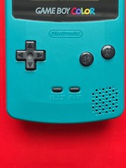 Game Boy Color System Console Nintendo CGB-001 Teal Blue Works Sound Cover Issue