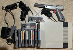 Nintendo NES Console with New 72 PIN Connector + 8 Games, Hookups & Controllers