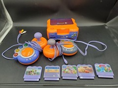 VTech V.Smile TV Learning System Console w/ 2 Joystick & 5 Games Powers up