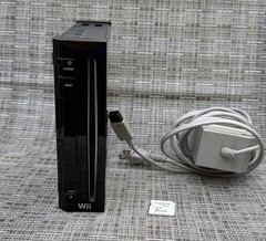 Nintendo Wii Black Replacement Console RVL-001 Power Cable & 2GB Sandisk SD