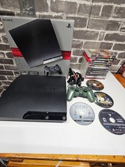 Sony PS3 Slim 250GB Console CECH-2001B w/ Box, Controller, Cords, & 16 Game