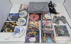 Sony PlayStation 1 Console Bundle w/ 10 Games – Chrono Cross, KoF ’99, Tested!