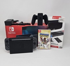 Nintendo Switch Unpatched V1 Hac-001 2017 Black Console w/ Game, Cords & Box