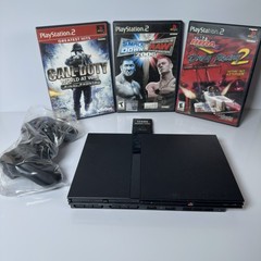 Sony PlayStation 2 PS2 Slim Console Bundle Wireless Controller 3 Games