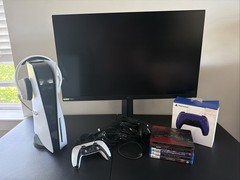 PS5 Disc Version Console with Headset and 32 Inch Gaming Monitor Bundle