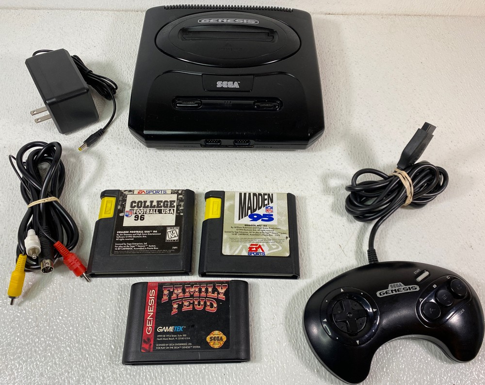 Sega Genesis Model 2 Console Model 1631, Power Supply OEM Controller, AV Cable