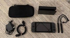 Nintendo Switch Original Console Bundle (Gray Joy-Cons) + 128GB SD Card + Case