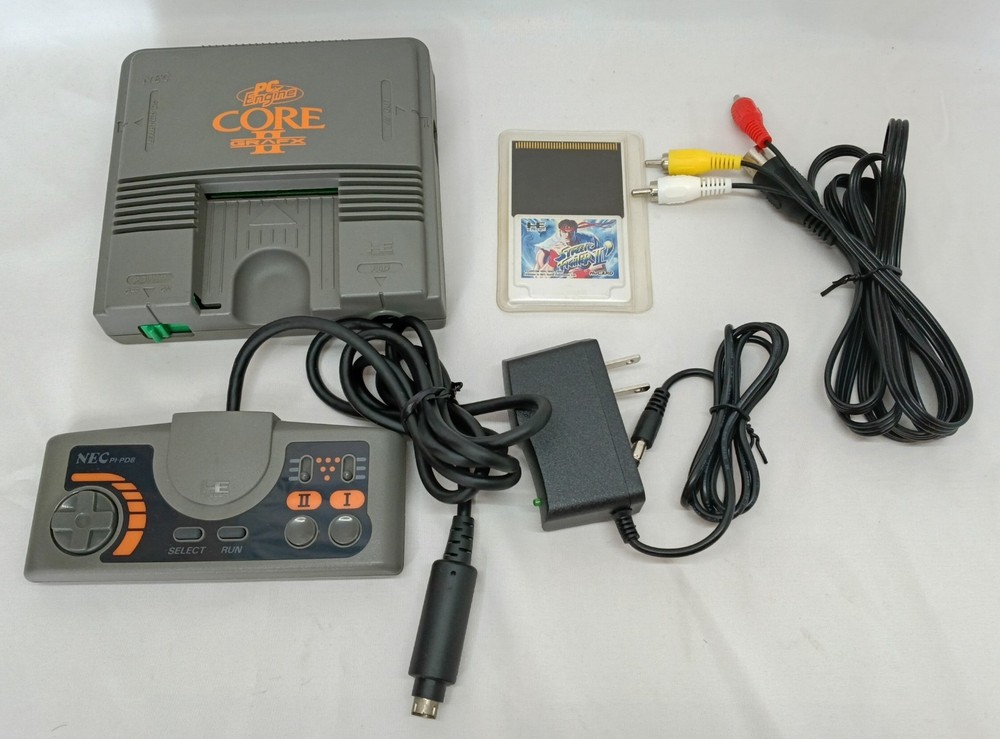 PC Engine CORE GRAFX II console Controller Street Fighter II’ NTSC-J Tested