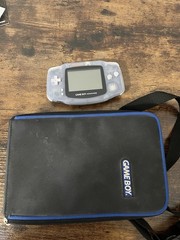 Nintendo Game Boy Advance AGB-001 Glacier Console w/ licensed carry case -tested