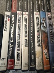 Sony PlayStation 2 Slim Console, Cables, SCPH-70012, 9 Games, Memory Card