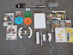 White Nintendo Wii Console System Bundle w/ 12 Games Controller TESETED – Ghostb