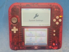 Nintendo 2DS Handheld System Transparent Red With Oem Stylus, Minor Bright Spot.