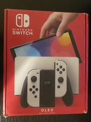 Nintendo Switch OLED with 128GB Micro SD Card, Original Box, & Handheld Grip