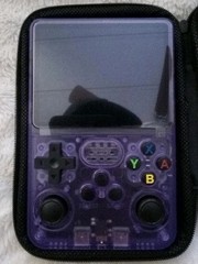 R36S Retro Handheld Game Console 64GB Purple Transparent Portable Gaming Player