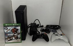 Working, Matt black Xbox 360 console with power cord game 2 controllers