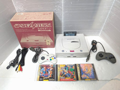 Sega Saturn White Console 4MB RAM MARVEL Super Heroes VS Street Fighter Japan
