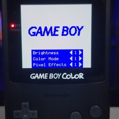 Black Gameboy Color Console OLED Touch Screen And USB-C Rechargeable Battery Mod