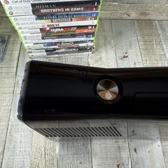 Microsoft Xbox 360 S 250GB Console, Controllers, Cables, 12 Games, Glossy Black