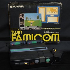 Sharp Twin Famicom AN-505-BK Boxed New Rubber Belt replaced Tested Working