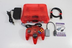 Nintendo 64 Clear Red Console Controller AC S-Video to HDMI N64 NTSC REGION FREE