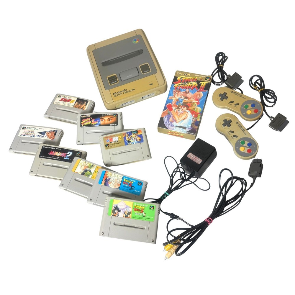 Nintendo Super Famicom Console Bundle 9 Fighting Games Dragon Ball Z Street Figh