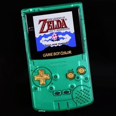 Custom Backlit Gameboy Color – Green & Gold – IPS LCD Zelda Theme