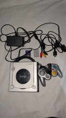 GameCube Console with Cords+2 Memory Cards+Controller Tested -See Description-