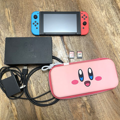 Nintendo Switch V2 Bundle W/ Case, 2 Games, OEM HDMI & Power Cord – TESTED