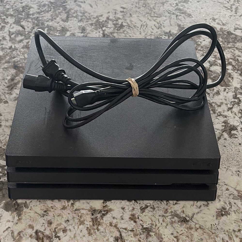 Sony PlayStation 4 Pro Black Console Wi-Fi Blu-Ray Compatible with Power Cable
