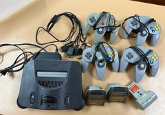 Lot N64 Console Bundle W/ Controller & Cords transfer pak turbo