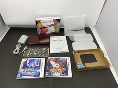 Nintendo New 3DS XL Metallic RED W/ Box, Charger & Stylus W/ 2 Pokémon Games