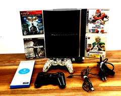 Sony PlayStation 3 PS3 Console Bundle 2 Controllers,4 Games, HDMI, Cables Tested