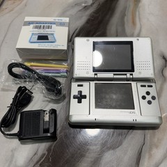 Nintendo DS Original Console NTR-001 Titanium Silver – Tested Works w/ Charger