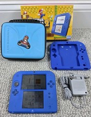 Nintendo 2DS Super Mario Bros Console Electric Blue w/ Extras Tested Working