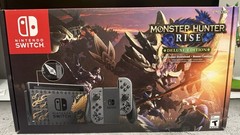 Nintendo Switch Monster Hunter Rise Deluxe Edition Console Black Gray Gold