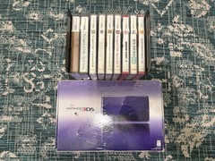 Nintendo 3DS Midnight Purple Console Bundle – Complete in Box with 9 Games Zelda