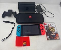 Nintendo Switch Console Bundle Neon Red Blue Dock Controller Games