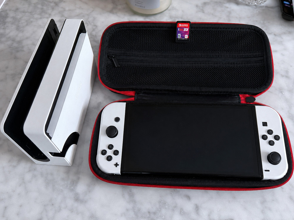 Nintendo Switch OLED Console Bundle – 64GB HEG-001 w/ Dock, Atrix Case & NBA2K23