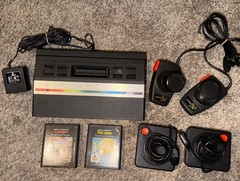Atari 2600 Junior Jr Console System Bundle 2 Games WITH PADDLES & JOYSTICKS PAC