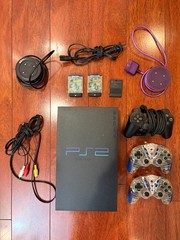 Working SONY PlayStation 2 Console + 3 Controllers (2 Wireless) + 3 Memory Cards
