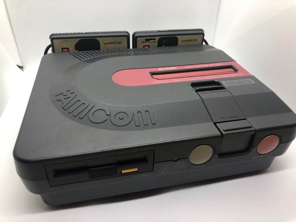 Nintendo(Sharp) Twin Famicom Console System Black With AC Adapter AC100V
