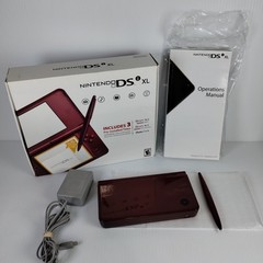 Nintendo DSi XL Burgundy Red USA Console w/ Box, Manual, Charger, Inserts WORKS!