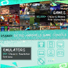 R36MAX Handheld Game Console, 40000+ Games Retro Gaming Console, 256GB TF Card M
